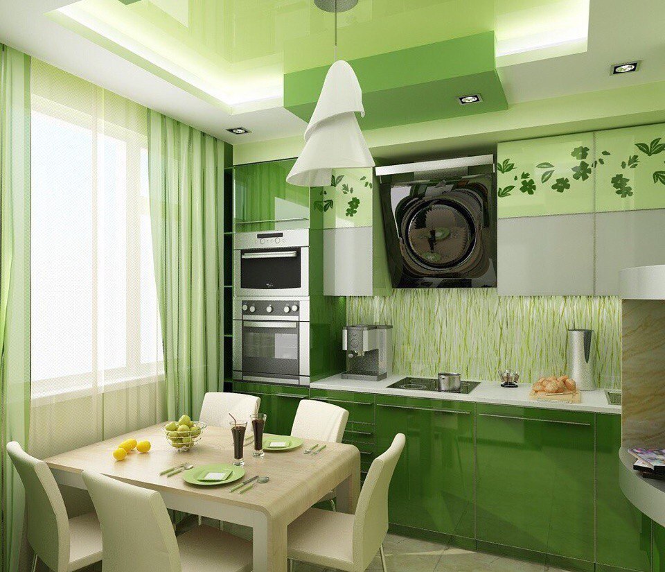 Светло Зеленая Кухня Дизайн