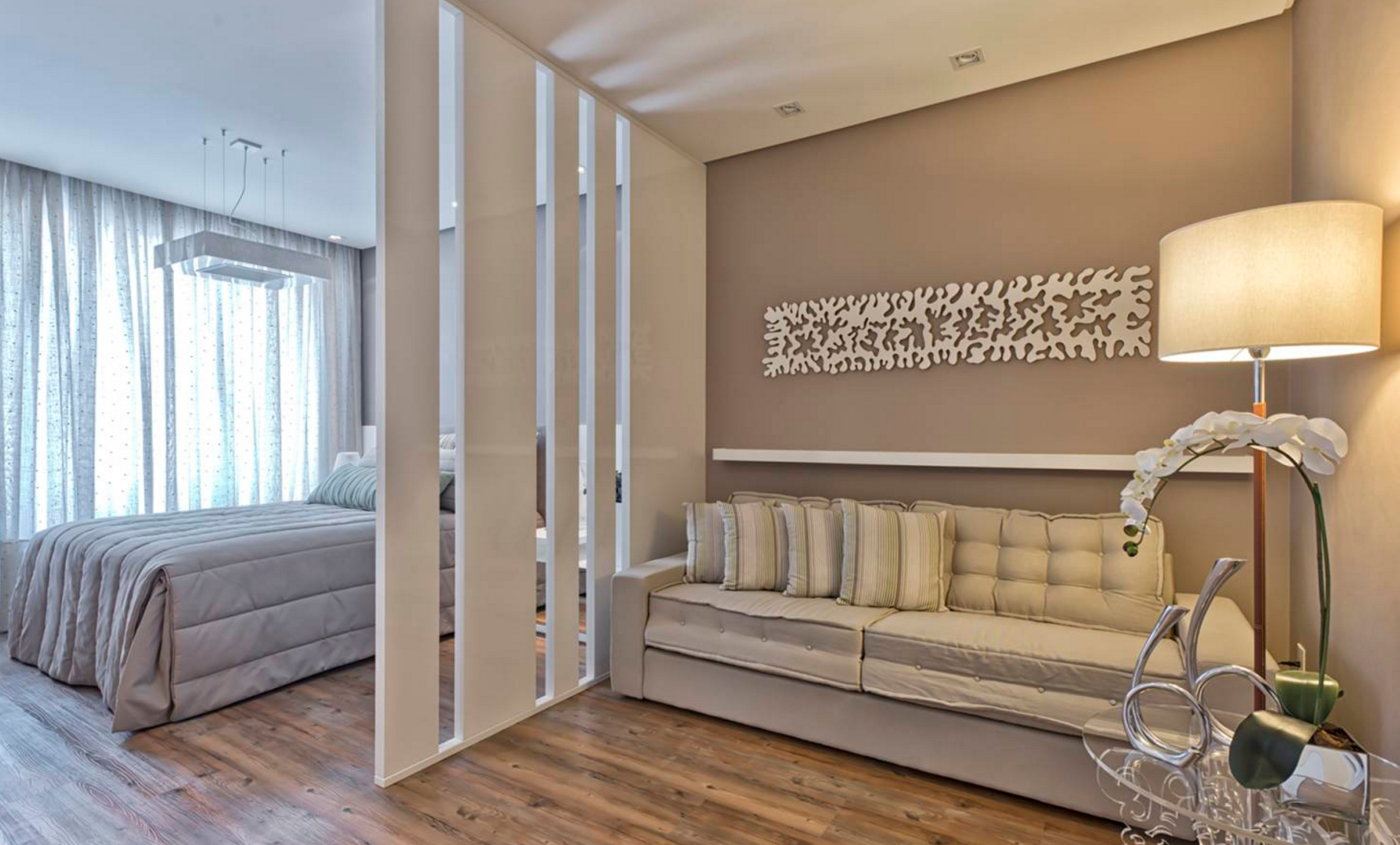 Перегородки для зонирования пространства в комнате: декоративные раздвижные, деревянные и стеклянные, шкаф и ширма, фото