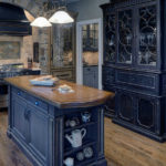 синий кухонный гарнитур фото