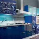 синий кухонный гарнитур идеи декора