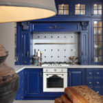синий кухонный гарнитур идеи оформление