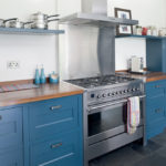 синий кухонный гарнитур виды фото