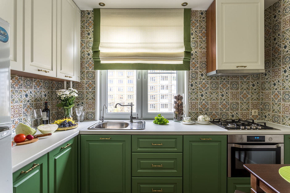 зеленый кухонный гарнитур