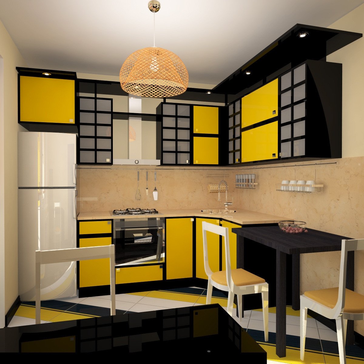 желто-черная кухня