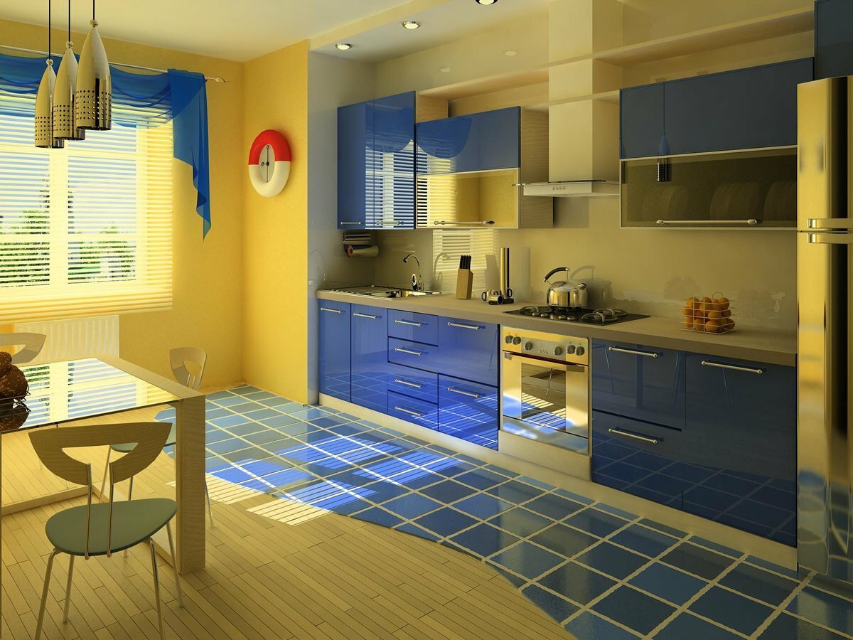 желто-синяя кухня