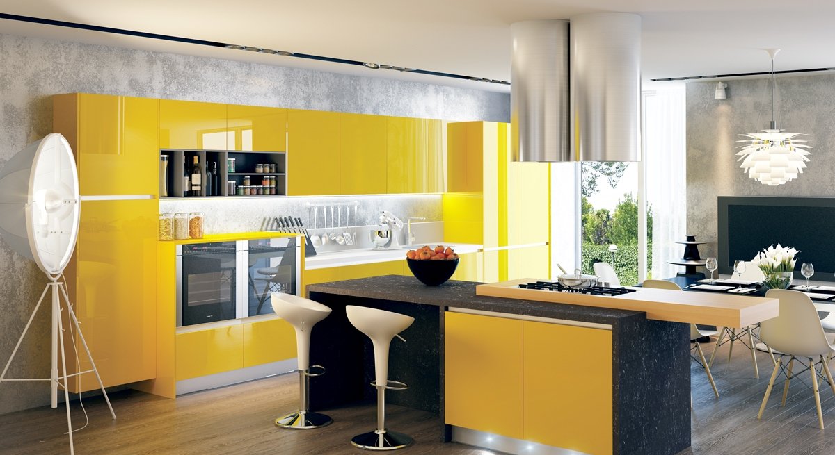 кухня в желтом цвете