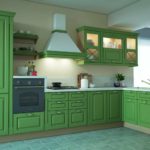 кухня в зеленых оттенках