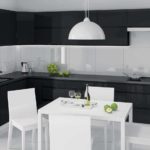 удобная черно-белая кухня в стиле минимализм