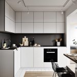 черно-белая кухня в стиле минимализм