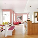 розовые стены на кухне