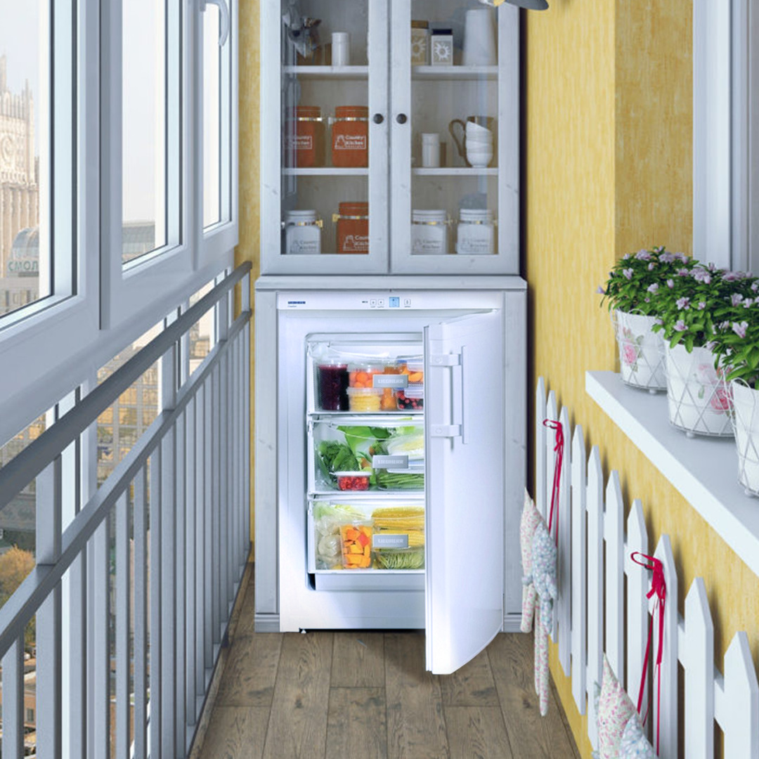 холодильник на балконе фото