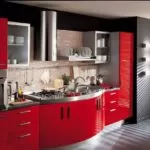 как сделать красную мебель на кухню