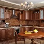 темно-коричневая мебель в интерьере кухни